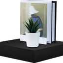 WELLAND 9 1/4 inch Black Mission Floating Shelves for Wall, Bathroom Wall Mount Shelves, Wood Modern Display Shelves, Book Shelves,for Bedroom,Living Room and Kitchen