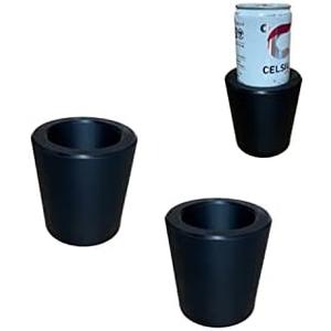 Kimalab 8.4 oz / 12 oz Slim Can Universal Cup Holder Adapter and Expander - Car Upgrade Fits Red Bull, Celsius, Energy Drink, Michelob, White Claw, Truly (Two Pack, Black)
