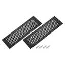 PATIKIL 14 x 3 Inch Door Air Vent Cover, 2 Pcs Aluminum Grille Ventilation Cover Louvered Diamond Hole with Mounting Screws for Cabinet Wardrobe Door, Black