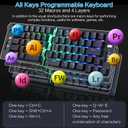 Koolertron Programmable Ergonomic Split Keyboard,One-Handed Mechanical Gaming Keypad with RGB Backlit, Portable Single-Hand Design for Windows/Mac, Ideal for Gaming & Productivity