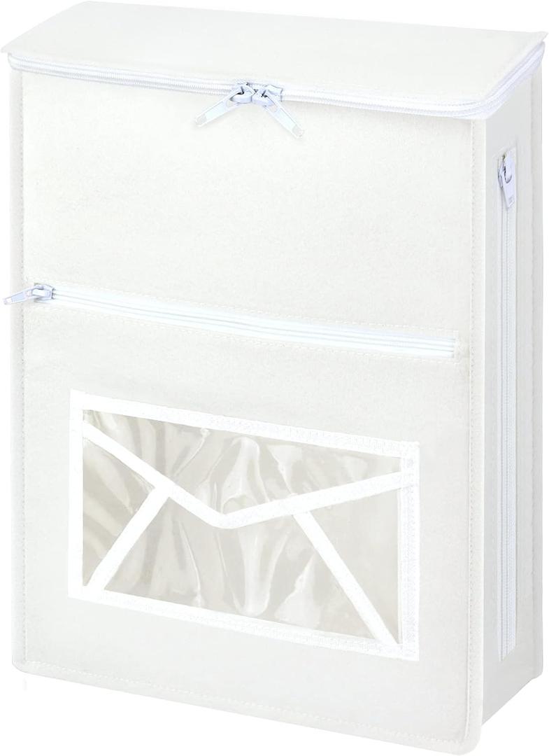 Mail Slot Catcher Bag, Indoor White Mail Catcher Felt Cloth Made, High Capacity Mail Slot Cover, Space Saving, Self-Adhesive, No Screws Needed, Practical Home Accessories
