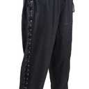 ThePirateDressing Medieval Renaissance Pirate Cosplay Costume Mens Lace-Up Pants (X-Large, Black Rayon Fabric (Design# 1122))