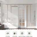 EaseLife 5FT/60in Sliding Pocket Door Hardware Kit Black, Commercial Grade,Aluminum Box Rail Kit, Slide Smoothly Quietly, Easy Install, No Door (56.5in Track for 23"~30" Wide Single Door)