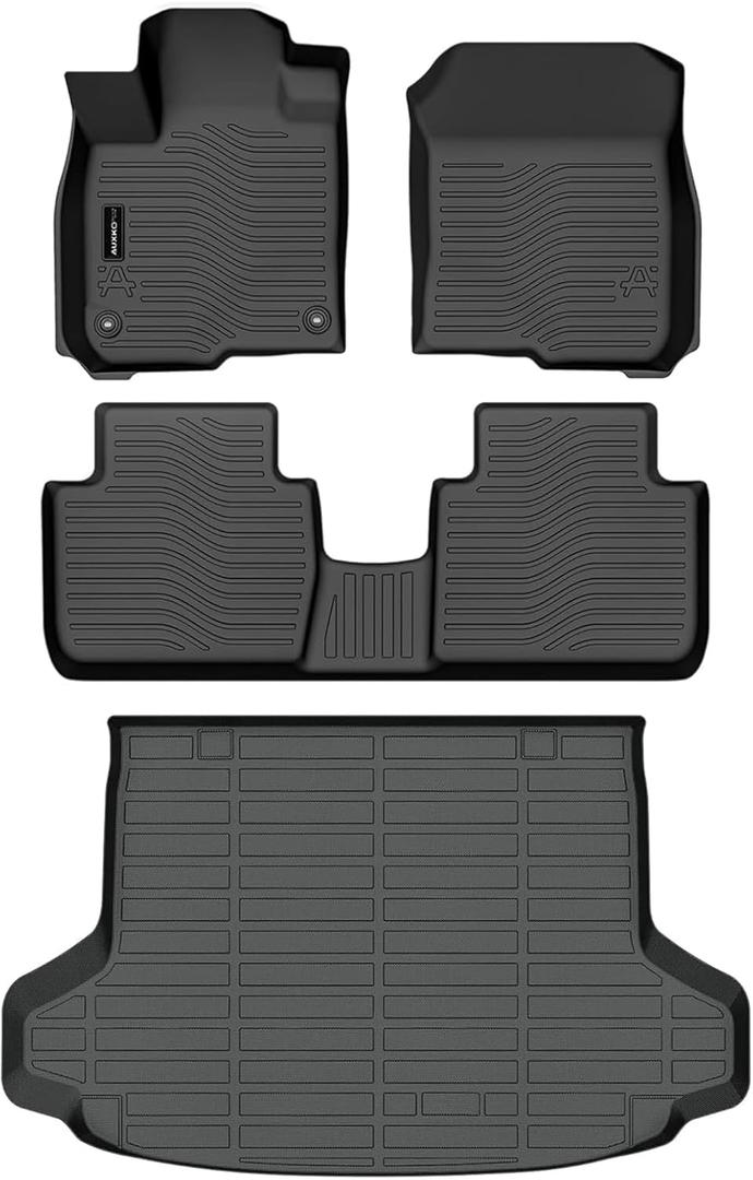 Auxko All Weather Floor Mats Cargo Liner Fit for Honda HR-V(Include Hybrid) 2023 2024 2025 2026 TPE Rubber Liners HRV Accessories All Season Guard Odorless Anti-Slip Floor Mats Cargo Liner