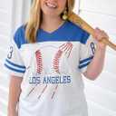 Baseball Shirt Women Ballgame Game Day Shirt Baseball Team Fan Outfits Gift Casual Baseball V Neck Short Sleeve Tops Size M
