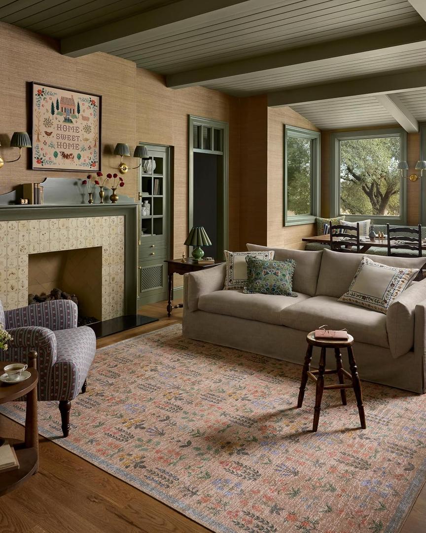Loloi Rifle Paper Co Edinburgh Cream / Multi 2'-3" x 3'-9" Accent Rug