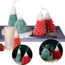 4PCS Christmas Tree Pine Cone Silicone Candle Mold Epoxy Resin Wax Mold Silicone Shapes Christmas Tree Mold for Candle Craft Making Christmas Gift Decoration
