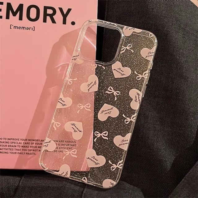 ZTOFERA Designed for iPhone 14 Pro Max 6.7 inch Case,Cute Plating Edge Love Hearts Pattern with Camera Lens Protection Phone Cover for Girls Women,Pink