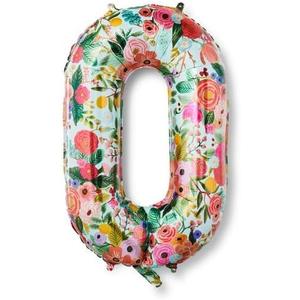 RIFLE PAPER CO. Garden Party Full Color Mylar Numbered Balloon (40" L, Decoration for Events, Celebrations, Holidays and Parties, Stylish Pattern) #0