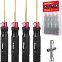HobbyPark Titanium Hex Driver Allen Screwdriver Set 1.5mm 2.0mm 2.5mm 3.0mm Extended Thickened Handle for RC Crawler RC Car Truck Buggy On Road Touring Drift (Black & Red Handle)