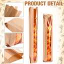 Qilery 240 Sets Baguette Bags Paper Bakery Bread Bag with Window Homemade Bread Bags 23.6 x 3.5 x 1.8inch Front Clear Kraft with Label Sealing Sticker for French Loaf Storage Kitchen