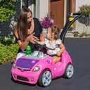 Step2 Whisper Ride II Kids Push Cars, Ride On Car, Seat Belt, Horn, Toddlers Ages 1.5 – 4 Years Old, Max Weight 50 lbs., Quick Storage, Stroller Substitute, Pink, Large
