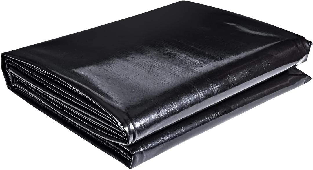 ToLanbbt Pond Liner 7 x 10 Ft, 20 Mil HDPE UV Resistant Preformed Pond Liner Easy Cutting, Underlayment for Fountain, Waterfall, Koi Pondsand Water Garden (Black)