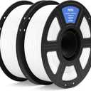 ELEGOO PETG Filament 1.75mm White 2KG, 3D Printer Filament Dimensional Accuracy +/- 0.02 mm, 2pcs1kg Spool(2.2lbs) Fits for Most FDM 3D Printers