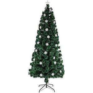 Christmas Tree 6 Foot Pre-Lit Artificial Christmas Tree with 30 Auto-Changing Multicolor Lights 30 Acrylic Snowflakes 230 Branches Holiday Decor