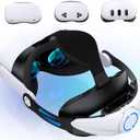 VR Head Strap for Meta Quest 3S/Quest 3/Quest 2, with Cotton BackPad, Adjustable Headset Strap, Lightweight, Reduce Pressure for Oculus Head Strap, Enhanced Comfort, Replacement for Elite Strap (classic), White