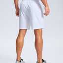 G Gradual Men's Athletic Running Shorts with Zipper Pockets Quick Dry 7"/ 5"/ 9" Workout Gym Shorts for Basketball Hiking(White,7L)