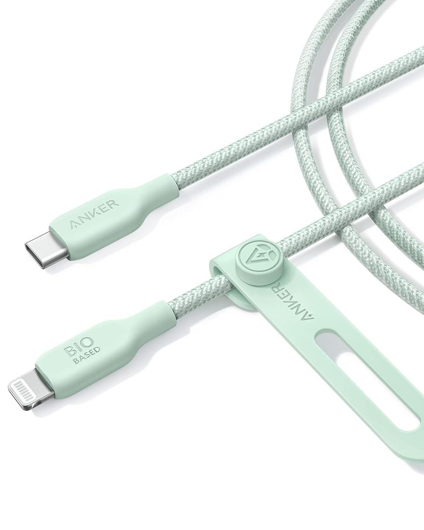 Anker 542 Bio-Nylon USB-C to Lightning Cable 10FT, Eco-Friendly Fast Charging Cable, Supports 30W Power Delivery for iPhone, iPad, and More, Heavy-Duty, Green - 15,000 Bend Lifespan, Includes Pouch