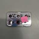 AGVEE 3+3 6 Pack for iPhone 13 6.1" / 13 Mini 5.4" Camera Lens Protector, Bling Diamond & Bling Glitter Metal Ring 9H Tempered HD Glass Camera Cover Film, Bling-Pink