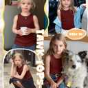 Girls Ribbed Tank Tops Kids Summer Crew Neck Slim Fit Sleeveless Tops Casual Basic Undershirts Vest for 5-14 Years