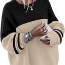 Oversized Sweaters for Women Trendy Chunky Batwing Long Sleeve Casual Crewneck Ribbed Pullover Tunic Sweater L