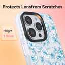 ChiCsFleur for iPhone 16 Case, TPU Phone case with Camera Protection for Women Girls Teens - Light Blue Chinoiserie Nature Peony Minimalist Floral Elegant Artistic Sorority Aesthetic Unique (Peonelle)