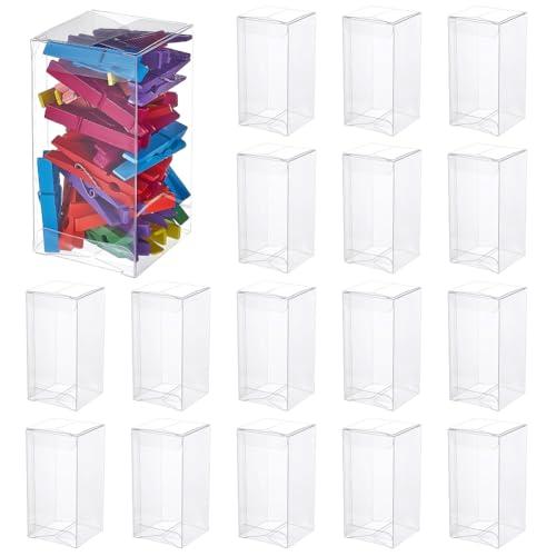 BENECREAT 4m10Pcs Clear Wedding Favour Boxes, 4x2x2inch Rectangle PVC Transparent Gift Boxes for Candy Chocolate, Wedding Party Favor Packaging