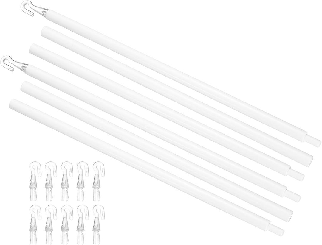 uxcell 2Pcs 35" Blinds Wand Replacement, Combinable Blinds Tilt Wand with Hook, Vertical Blind Rod Stick for Window Curtain Opener Accessory, White