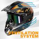 Yesmotor Youth Kids Motocross Helmet Full Face Motorcycle Dirt Bike Off-Road Mountain Bike BMX MX ATV Helmet with(Gloves Goggles Mask) 4Pcs Set - DOT Approved (Orange,L)