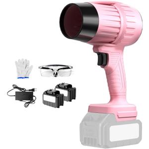 Air Blower Super Jet Fan, 1050W Car Dryer 150000 RPM with Stepless Speed, Handheld Turbo Dryer Blowers Replaceable Battery for Car Snow Removal(Pink)