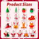 17 Pieces Mini Resin Christmas Ornaments, Miniatures Figures Tiny Decor, Santa Claus Snowman Christmas Tree Reindeer Gifts for Snow Globe Xmas Home Party Cake Toppers Dcor (17)