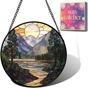 Mountain River Suncatcher Sun Catchers Indoor Window Gift for Women 6.3"
