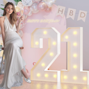 3FT Marquee Light Up Numbers 21th Birthday Decorations for Her Him, Large Marquee Numbers 21 TwentyOne Years Olds Party Decor, Big Mosaic Numbers Anniversary Decorations