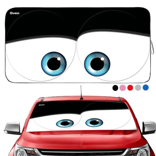 Gven Windshield Sun Shade Universal Fit for Car Window Sunshades Cover Automotive Interior Sun Protector Accessories for Compact& Midsize Sedan,Com& Subcompact SUV,Small Pickup,Wagon (Black, S)