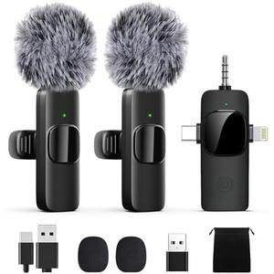 Labstandard Wireless Lavalier Lapel Microphone for iPhone, iPad, mini Video Recording Mic for Interview Video Podcast Vlog YouTube & Livestream, Noise Reduction, Plug & Play (3-in-1 Port)