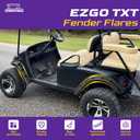 EZGO TXT Fender Flares, Golf Cart Front and Rear Fender Flares for EZGO TXT 1994-2013 Gas/Electric Golf Carts, Premium ABS Impact-Resistant Golf Cart Standard Fender Flare with Self Tapping Screws