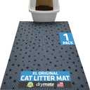 Drymate XL Original Cat Litter Mat, Contains Mess from Box, Protects Floors, Urine-Proof, Machine Washable, Soft on Kitty Paws, Absorbent, Waterproof (USA Made, Recycled Content) (28x36)(GreyStripe) (1 Count (Pack of 1))