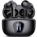 Wireless Earbuds, Bluetooth 5.4 Headphones HiFi Stereo, Bluetooth Earbuds with ENC Noise Cancelling Mic, IP7 Waterproof in Ear Earphones, 48H, LED Display Ear buds for Pad Workout Sports, Black