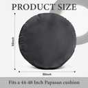 Wibeelee Papasan Chair Cushion Cover, Soft Plush Fleece Slipcover Only, Removable & Machine Washable with Adjustable Design, Fits 44-48 Inch Cushion (Grey)