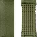 Wakeman Sleeping Pad for Camping - Inflatable Mat with Built-in Foot Pump - Waterproof Camp Mattress - Camping Gear Must Haves Outdoors (Olive)