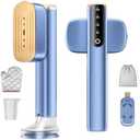 MIYOKO 2-In-1 Steamer & Iron for Clothes, 15s Fast Heat-up 1200W Portable Handheld Garment Steamer, Travel Size with Large Ceramic Heat Panel, 25 G/MIN Powerful Steam Quick Wrinkle Removal, 110V-120V