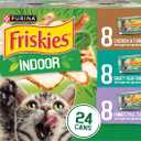 Purina Friskies Indoor Cat Food 24ct VP - (Chicken and Turkey Casserole, Saucy Seafood Bake, Homestyle Turkey Dinner) - (Pack of 24) 5.5 oz. Cans (EXP 04/30/28)