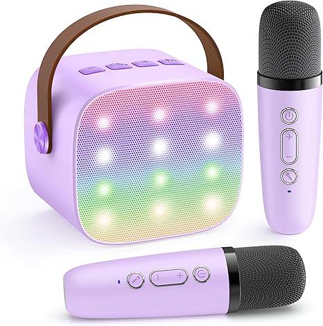 Karaoke Machine for Kids, Portable Mini Speaker with 1 Wireless Microphones, 2026 TOP Kids Gifts for Girls Ages 3, 4, 5, 6, 7, 8, 9, 10, 12 +Years Old, 4-12th Birthday Present Toy Party (Purple)