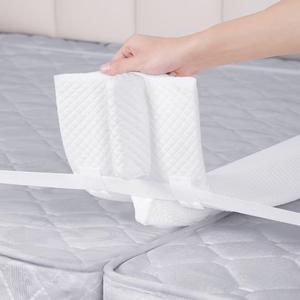 WINSOON Twin to King Bed Bridge: Twin Bed Connector to Make a King - Split King Mattress Gap Filler with Straps - One-Piece 25D Foam Bed Converter with Washable Cover (12 Inch Bed Bridge Set)