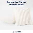 Pallene Faux Fur Plush Throw Pillow Covers 24x24 Set of 2, Luxury Soft Fluffy Striped Decorative Pillow Covers for Sofa, Couch, Living Room, Cream White