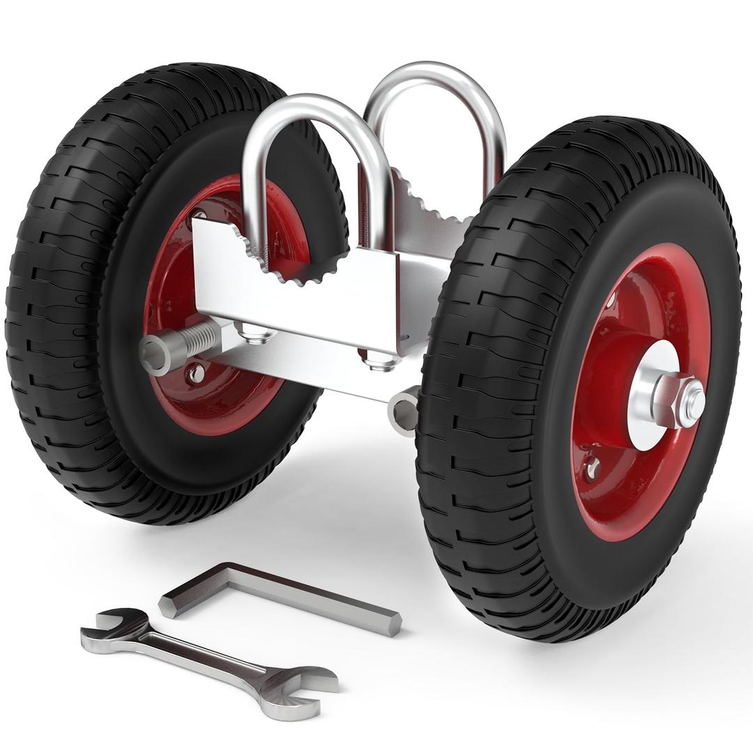 Bltezeit 8-inch Rolling Gate Wheels, Double U-Bolts Heavy Duty Gate Rollers, Sliding Gate Carrier for Metal Tube Gates Driveway Chain Link Fence