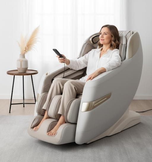 Titan Quantum Massage Chair | Taupe | Full Body & Zero Gravity Features | Customizable Massage Programs