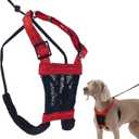Sporn No Pull Dog Harness for Large Dogs, L/XL Red Mesh, Durable Nylon, Breathable, Lightly Padded, Soft & Easy, Heavy Duty Body Halter Pulling Harness for Big, Extra Large Size Breeds