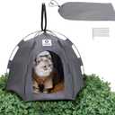 Cat Houses for Indoor Cats Cat Tent Outdoor Pet Supplies, 23.6"  23.6"  16.8" Pop Up Cat Tent Foldable House No Assemble Kitten Bed Cat Cave