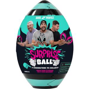 Dude Perfect Surprise Ball for Kids with 5 Toys + Sticker Pack, Unwrap Hidden Prizes and a Mystery Character, Collect All 7 Characters, Game for All Ages